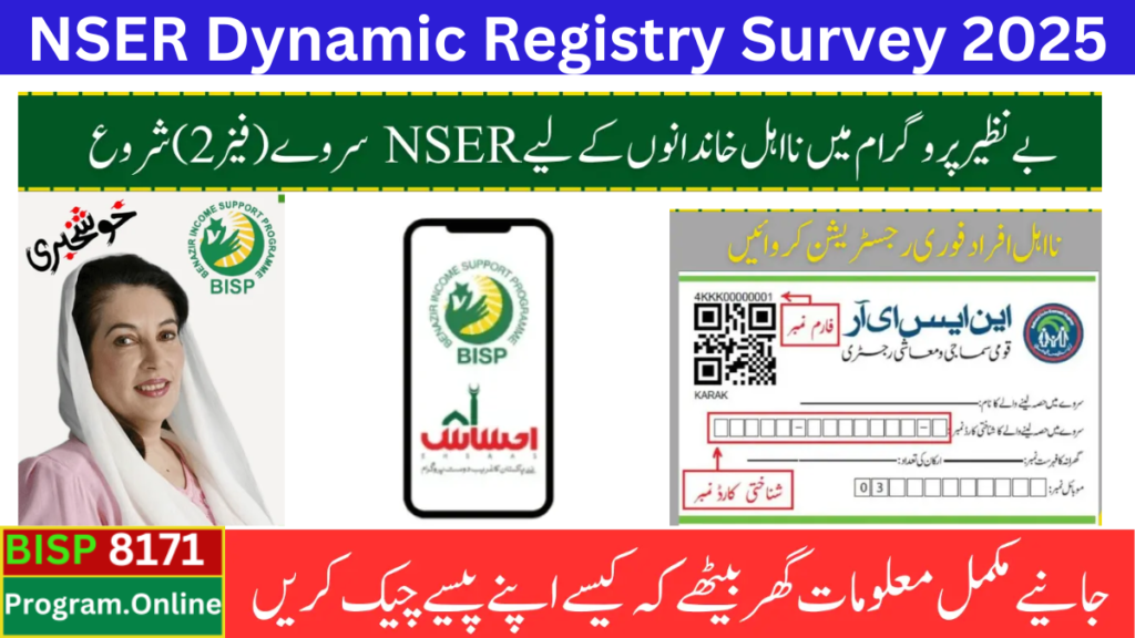 BISP Introduce NSER Dynamic Registry Survey 2025 For Ineligible Families